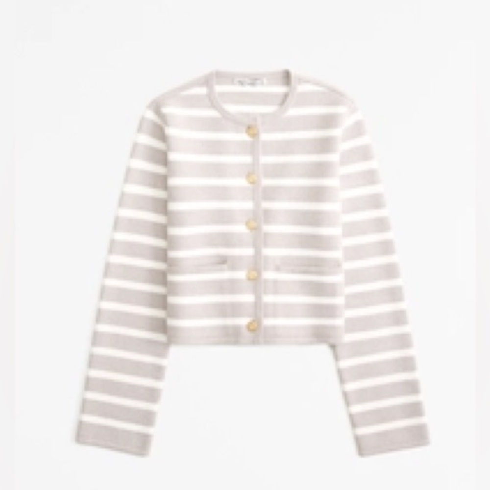 Abercrombie LuxeLoft Crew Sweater Jacket size small euc